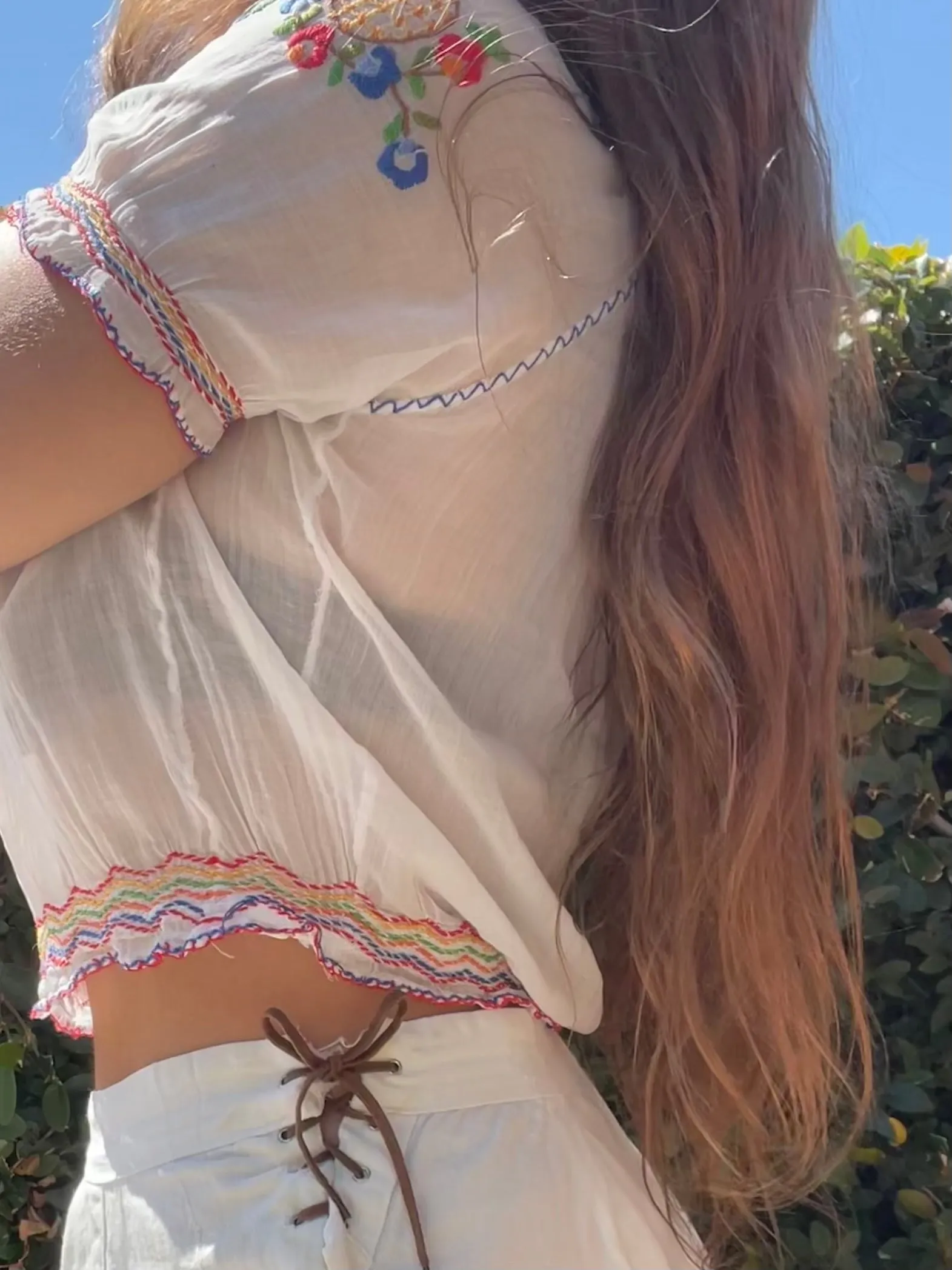 1930s Hand Embroidered Yugoslavian Fine Cotton Peasant Blouse