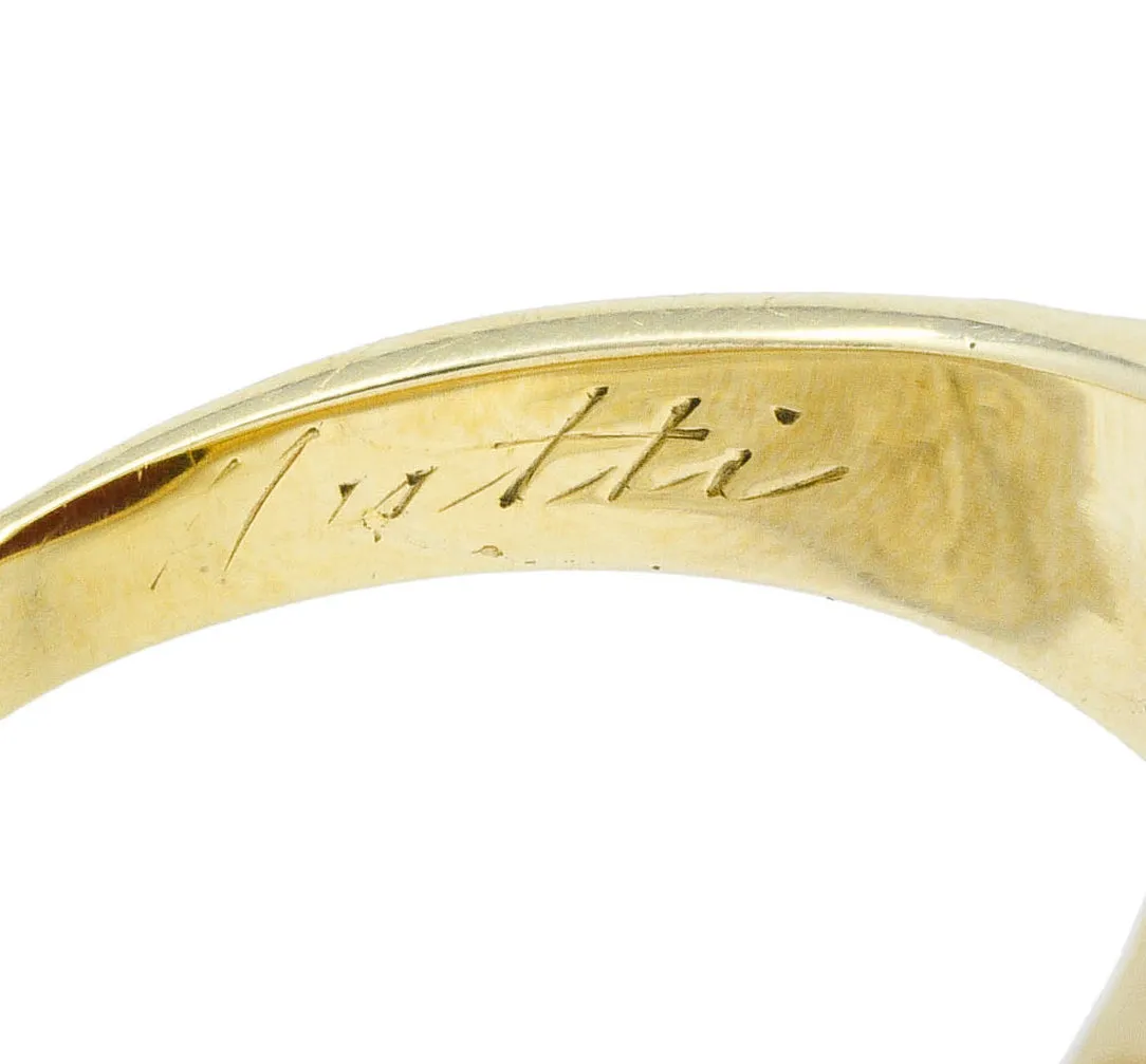 1946 Retro Sard Carnelian 14 Karat Gold Unisex Signet Ring