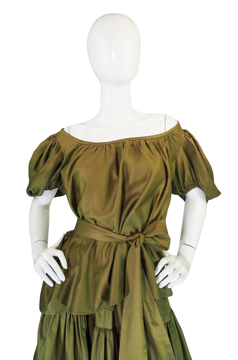 1970s Yves Saint Laurent Peasant Top and Skirt Set