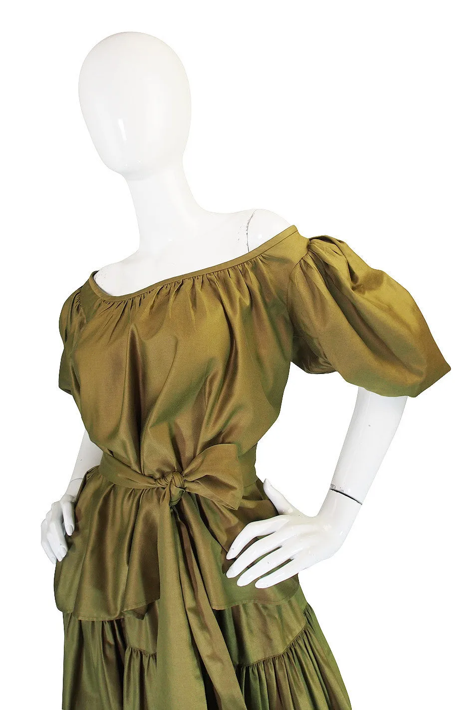 1970s Yves Saint Laurent Peasant Top and Skirt Set
