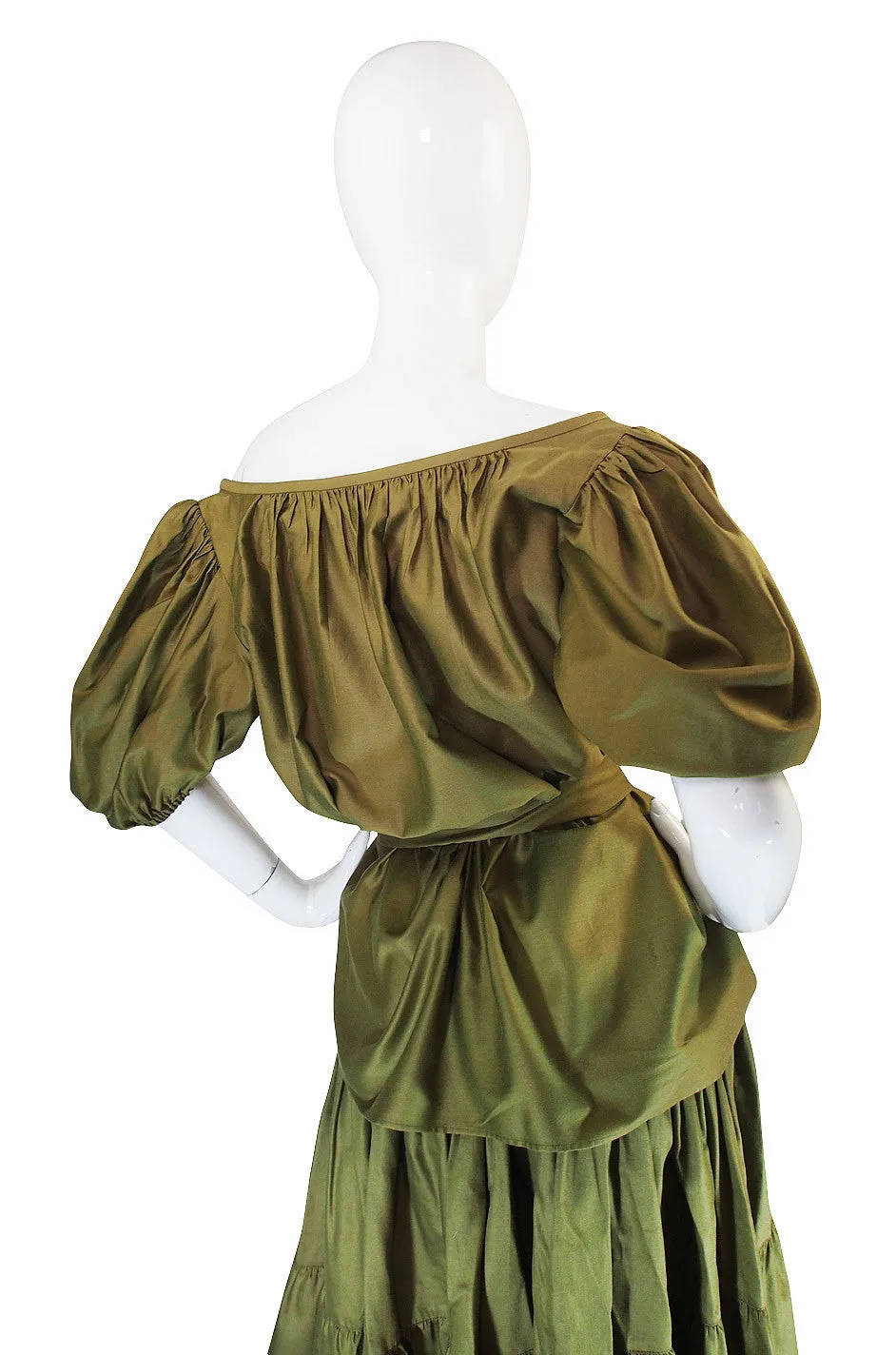 1970s Yves Saint Laurent Peasant Top and Skirt Set
