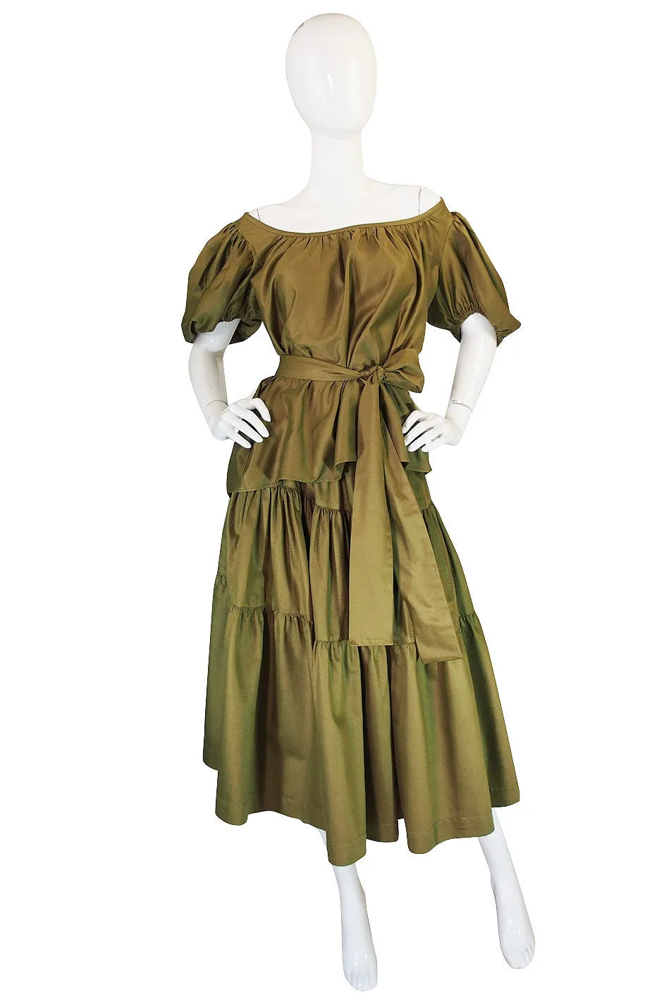 1970s Yves Saint Laurent Peasant Top and Skirt Set