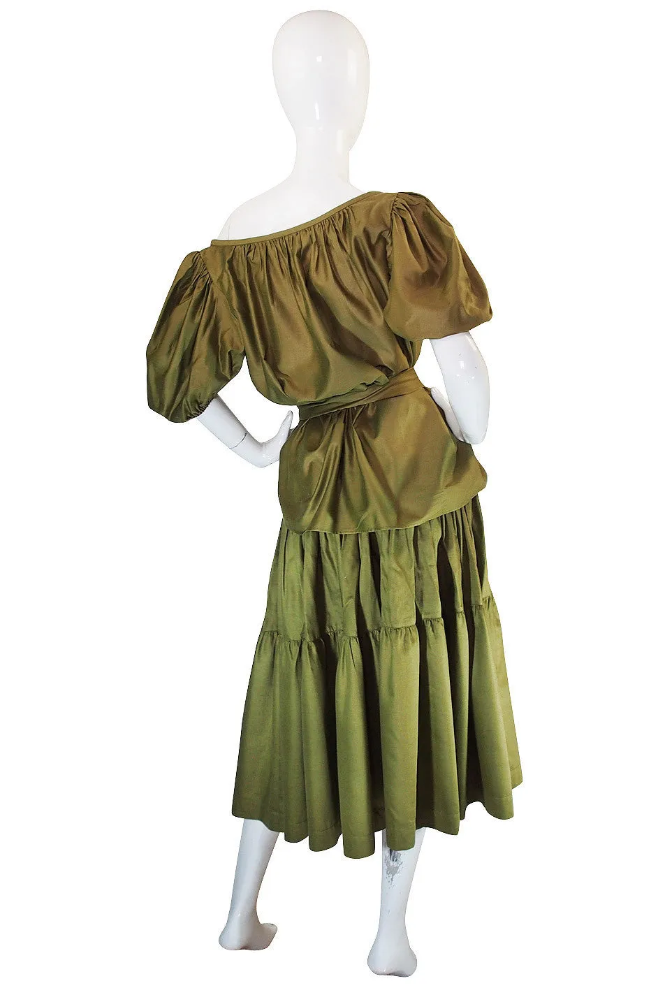 1970s Yves Saint Laurent Peasant Top and Skirt Set