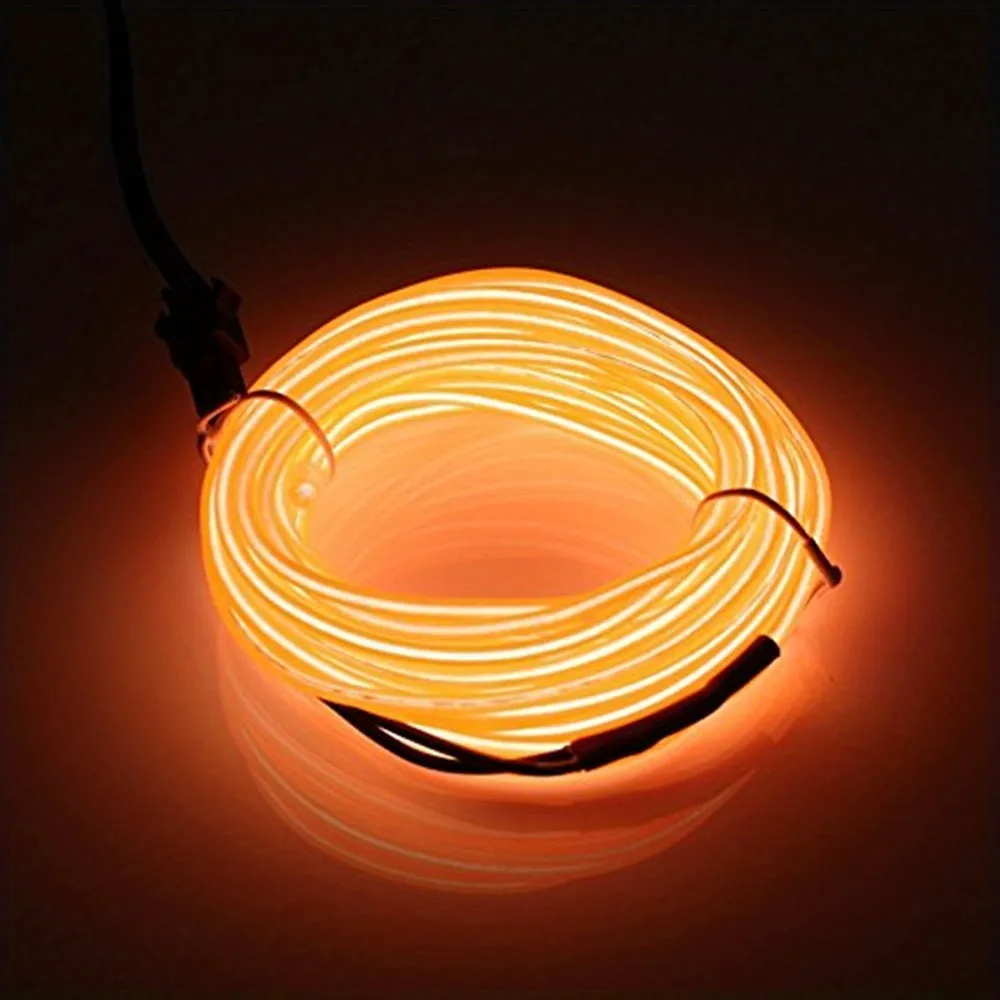 1set 196.85inch/16.4ft Bright Neon Light Strip, EL Wire Battery Pack, 360° Illumination Neon Tube Rope Lights, For DIY, Festival, Halloween, Chrismas, Party Decoration