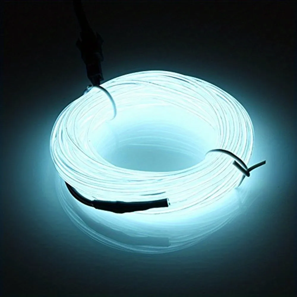 1set 196.85inch/16.4ft Bright Neon Light Strip, EL Wire Battery Pack, 360° Illumination Neon Tube Rope Lights, For DIY, Festival, Halloween, Chrismas, Party Decoration