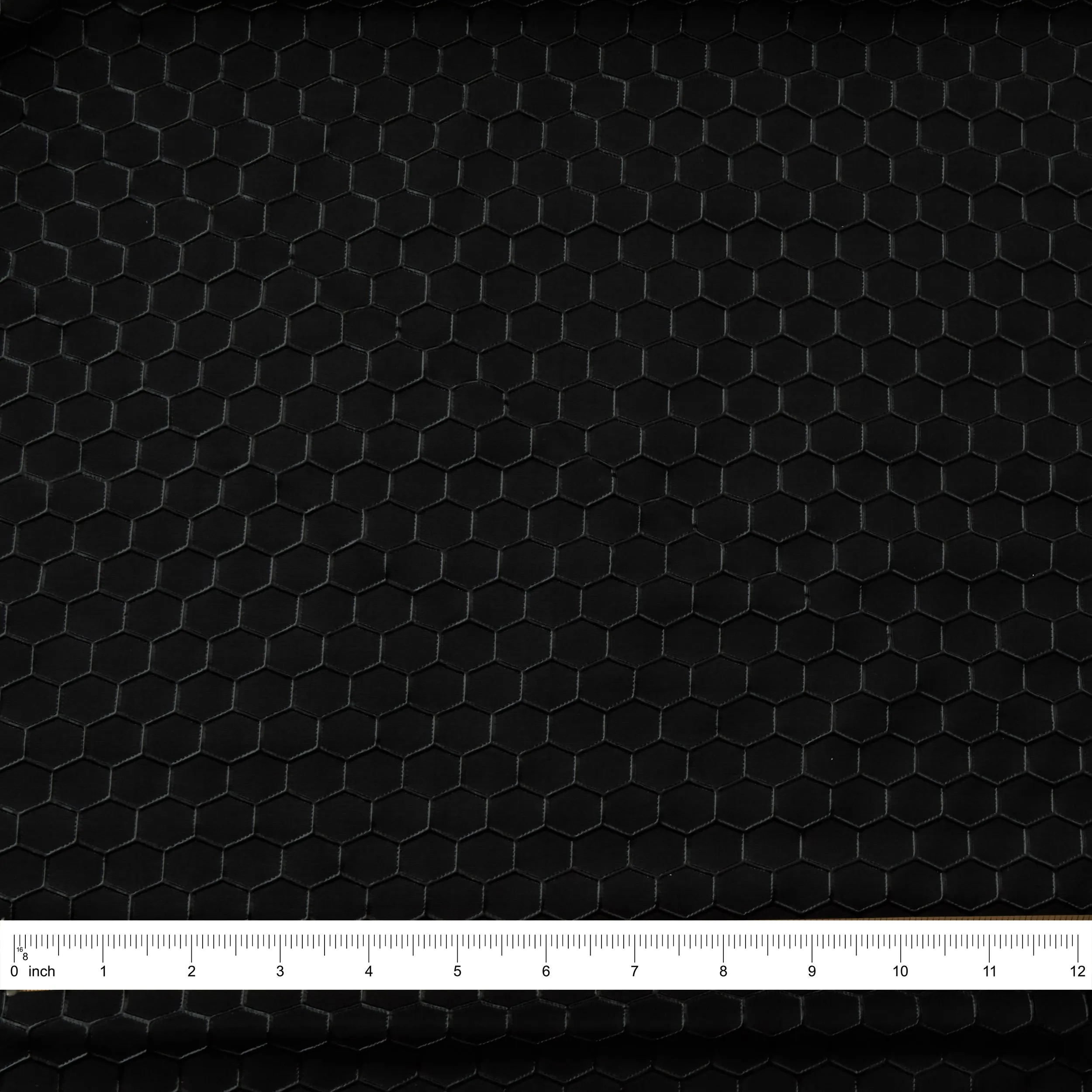 4-Way Stretch Fabric, Raised Honeycomb Print, Black