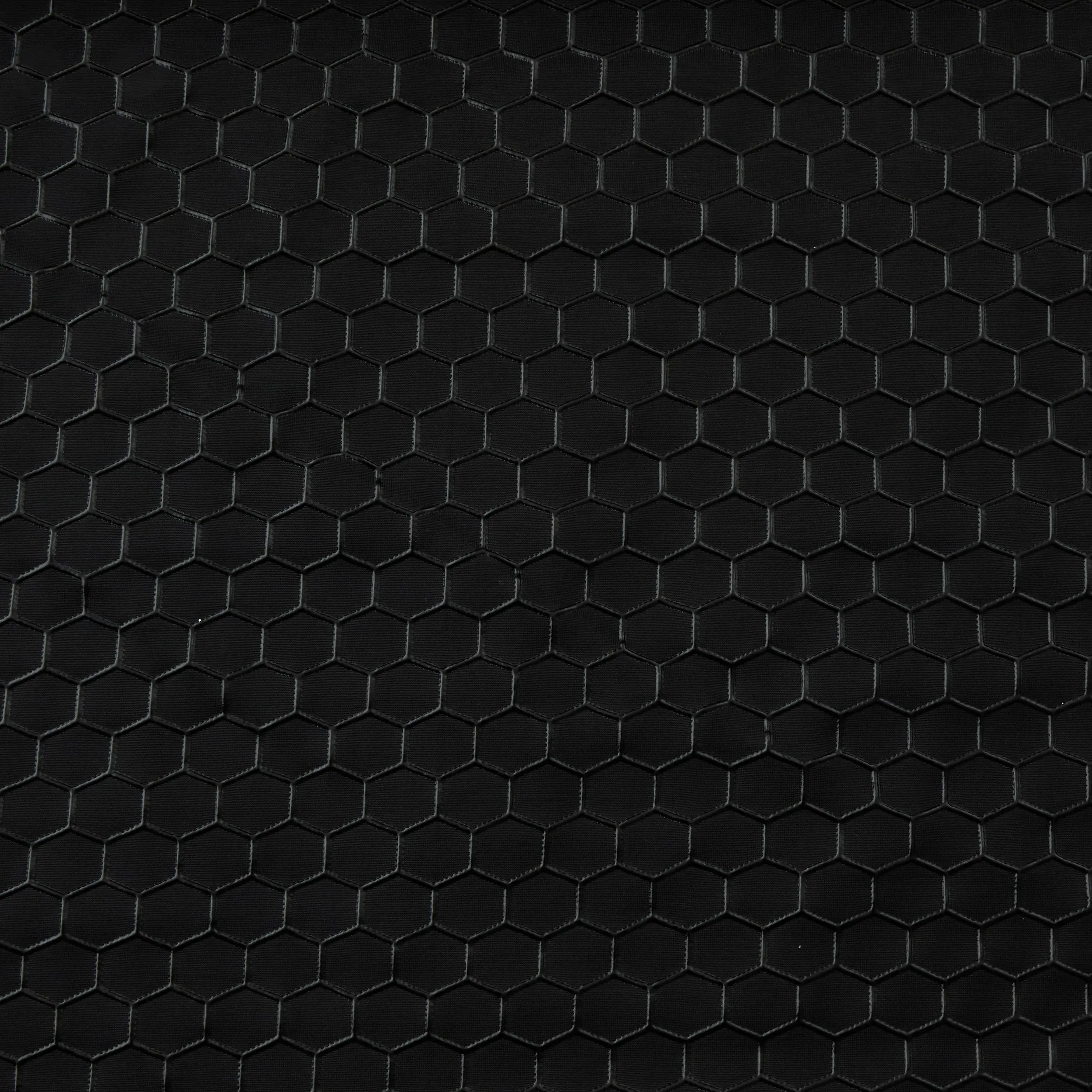4-Way Stretch Fabric, Raised Honeycomb Print, Black