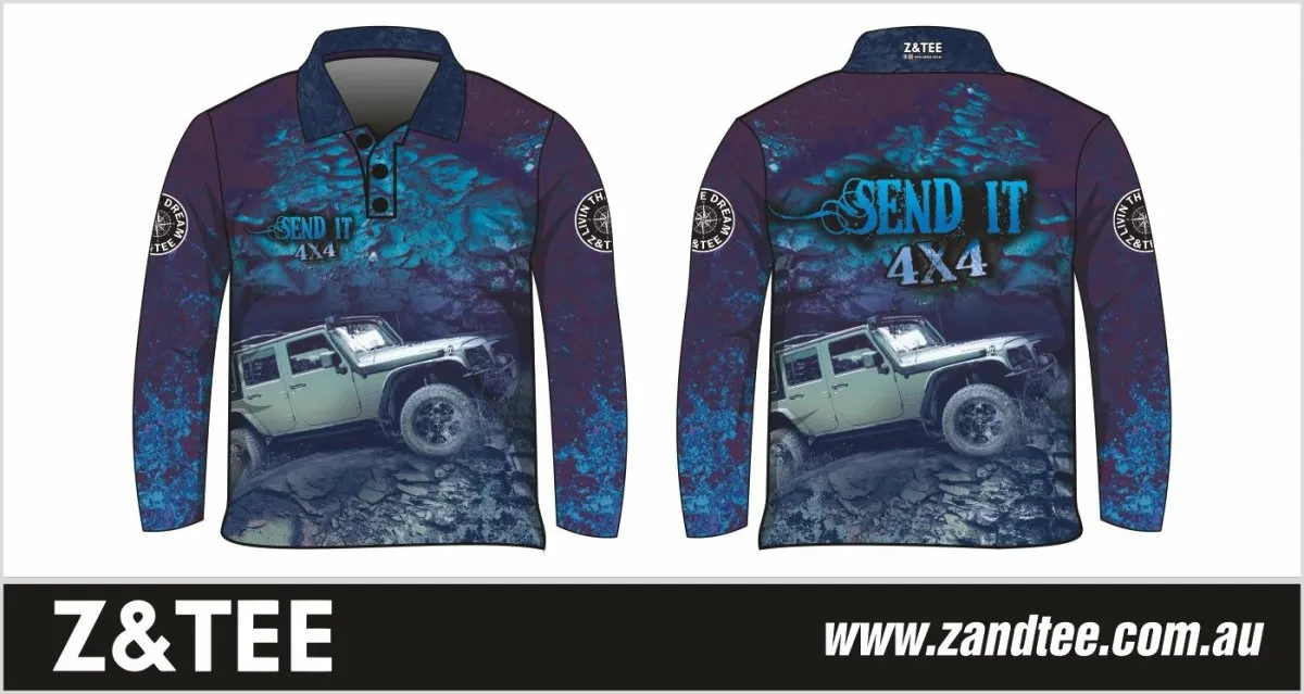 4x4 | Send It 4x4 Blue Fishing Shirt (Isuzu)