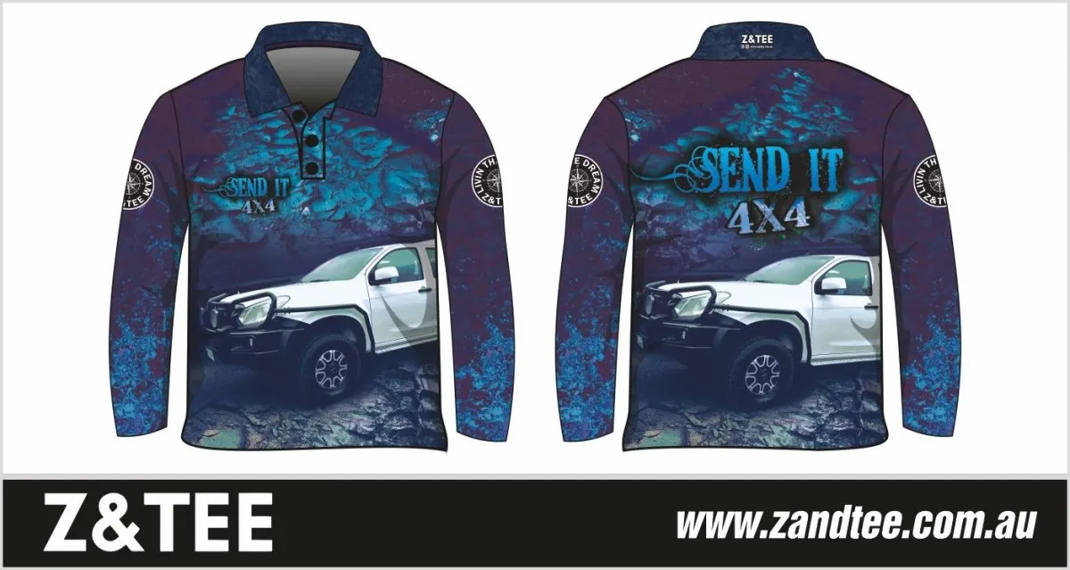 4x4 | Send It 4x4 Blue Fishing Shirt (Isuzu)