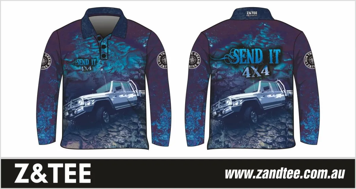 4x4 | Send It 4x4 Blue Fishing Shirt ★Pre-Order★