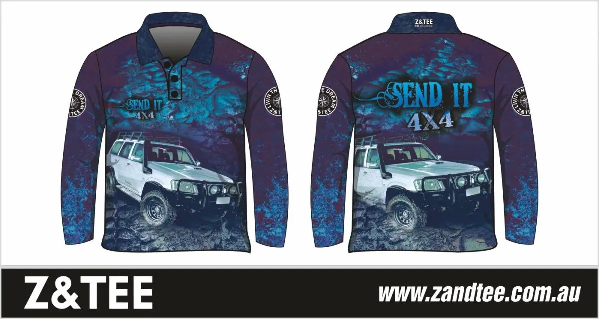 4x4 | Send It 4x4 Blue Fishing Shirt ★Pre-Order★