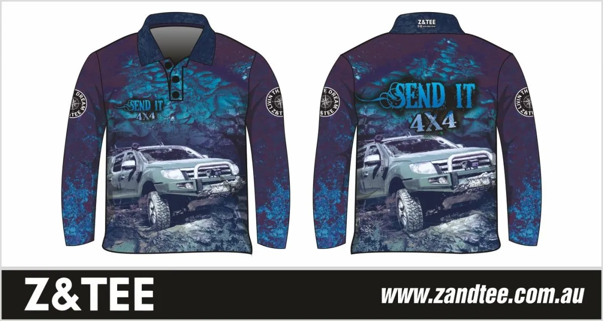 4x4 | Send It 4x4 Blue Fishing Shirt ★Pre-Order★