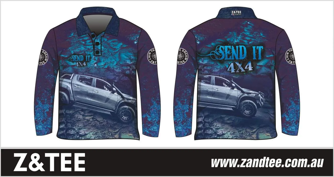 4x4 | Send It 4x4 Blue Fishing Shirt ★Pre-Order★
