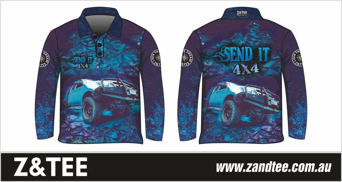 4x4 | Send It 4x4 Blue Fishing Shirt ★Pre-Order★