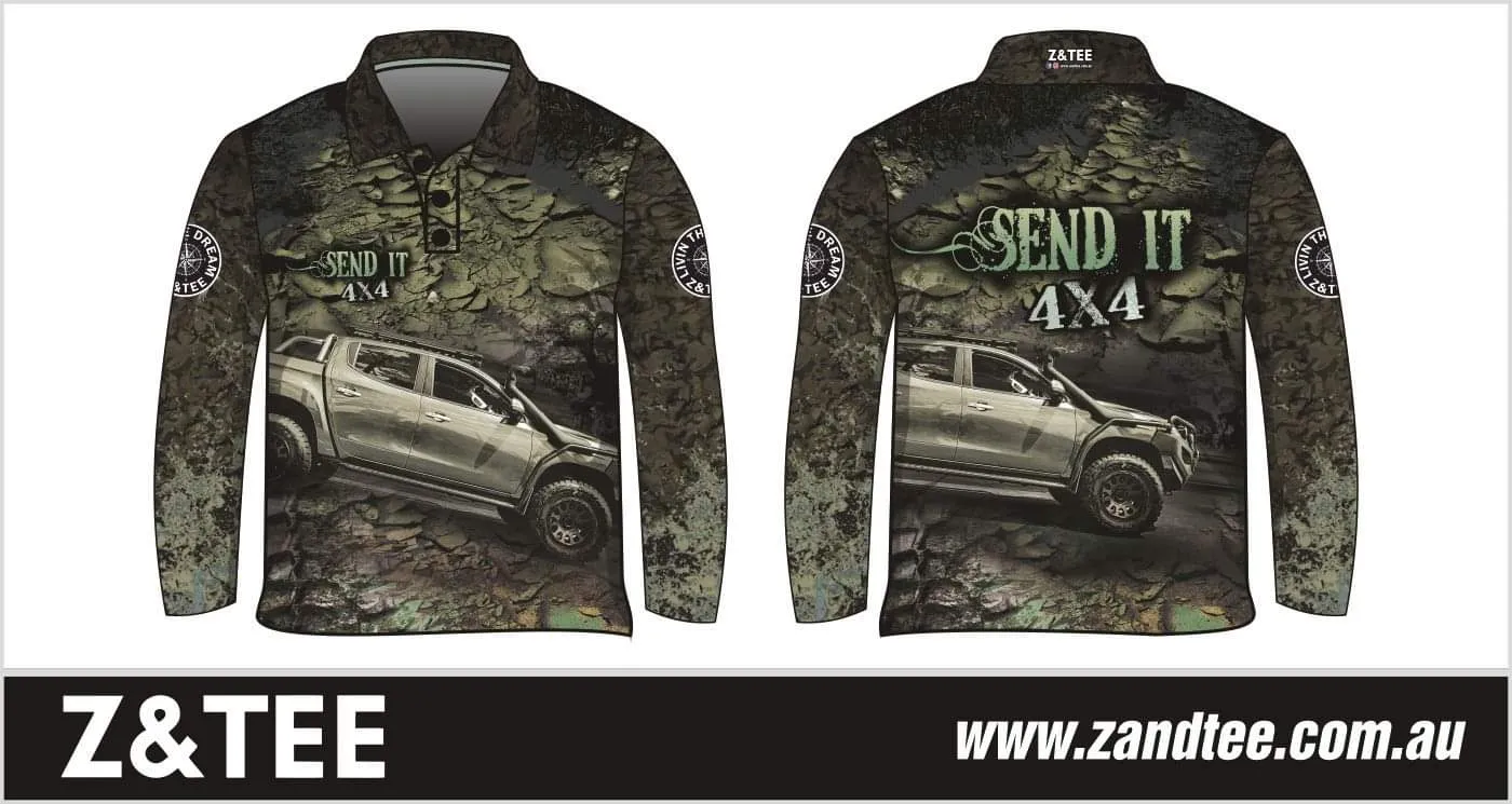 4x4 | Send It 4x4 Khaki Fishing Shirt ★Pre-Order★