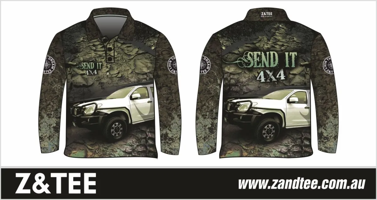 4x4 | Send It 4x4 Khaki Fishing Shirt ★Pre-Order★