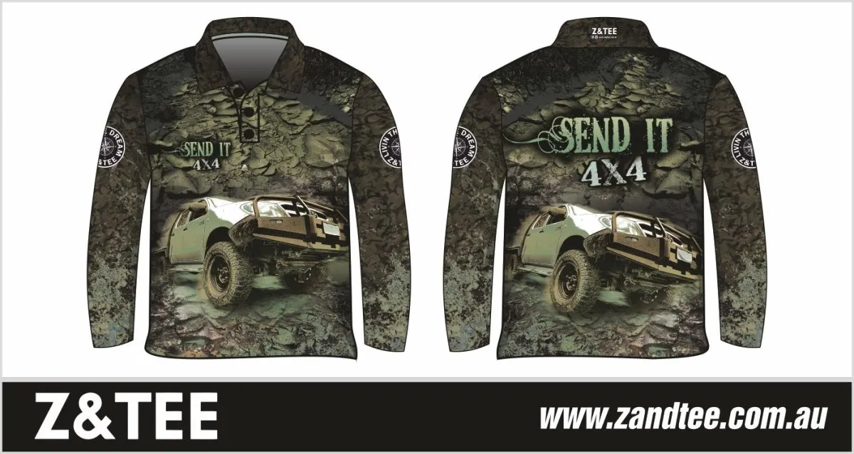 4x4 | Send It 4x4 Khaki Fishing Shirt ★Pre-Order★