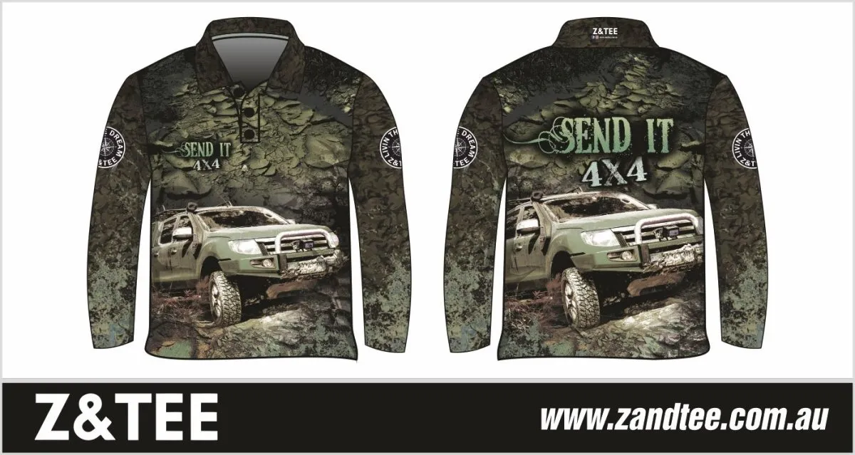 4x4 | Send It 4x4 Khaki Fishing Shirt ★Pre-Order★