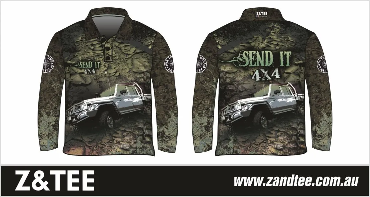 4x4 | Send It 4x4 Khaki Fishing Shirt ★Pre-Order★