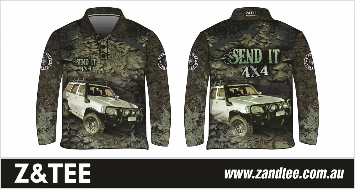 4x4 | Send It 4x4 Khaki Fishing Shirt ★Pre-Order★