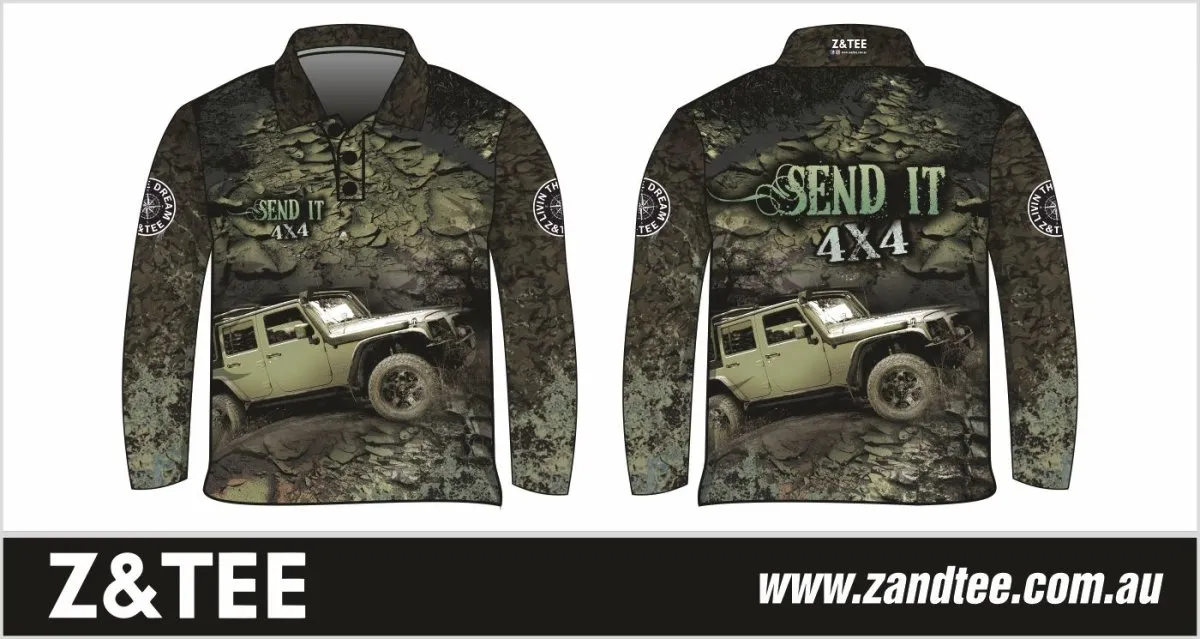 4x4 | Send It 4x4 Khaki Fishing Shirt ★Pre-Order★