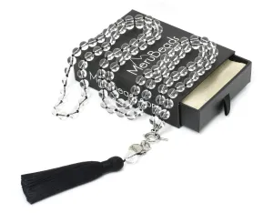 8mm Clear Quartz Mala Beads Wrap Necklace with Removable Tassel