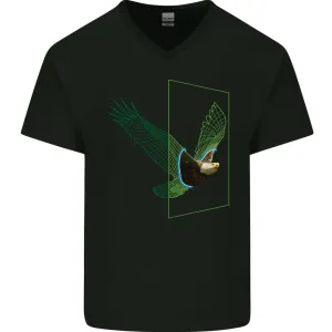 A SCI-FI American Eagle Mens V-Neck Cotton T-Shirt