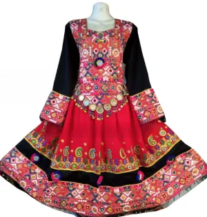 Afghan Red Embroidery Dress
