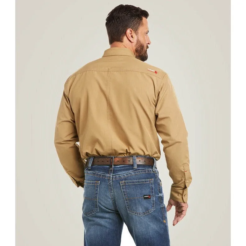 Ariat Men's Featherlight Flame Resistant Work Shirt - Khaki - 10031015