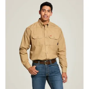 Ariat Men's Featherlight Flame Resistant Work Shirt - Khaki - 10031015
