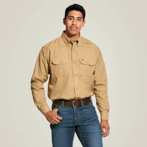 Ariat Men's FR Featherlight Long Sleeve Work Shirt Khaki 10031015