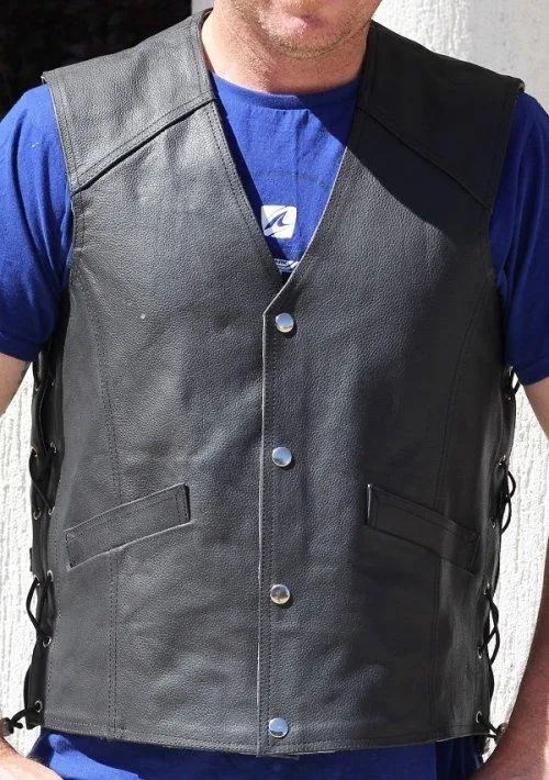 Bikers Club - Lace Up Leather Vest