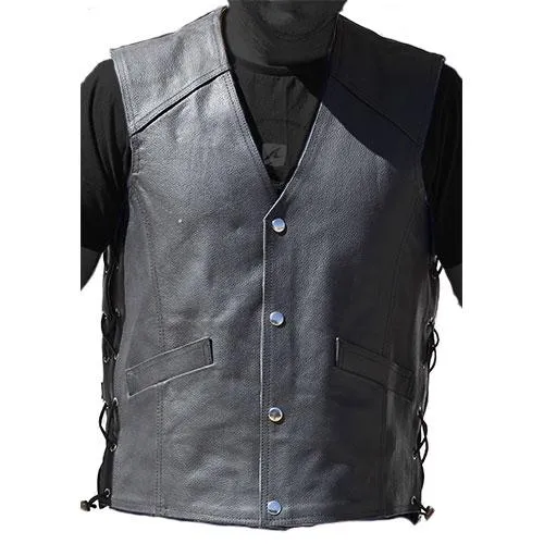 Bikers Club - Lace Up Leather Vest