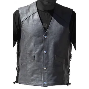 Bikers Club - Lace Up Leather Vest