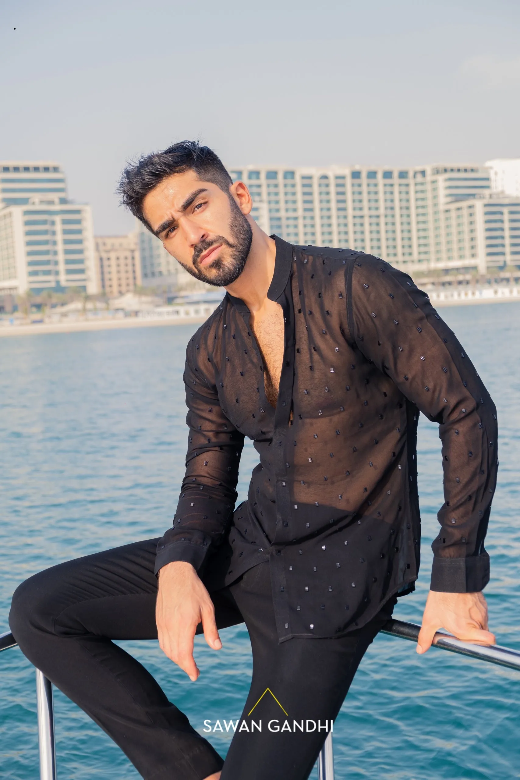 Black Cutdana shirt