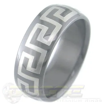 Black Zirconium Greek Key