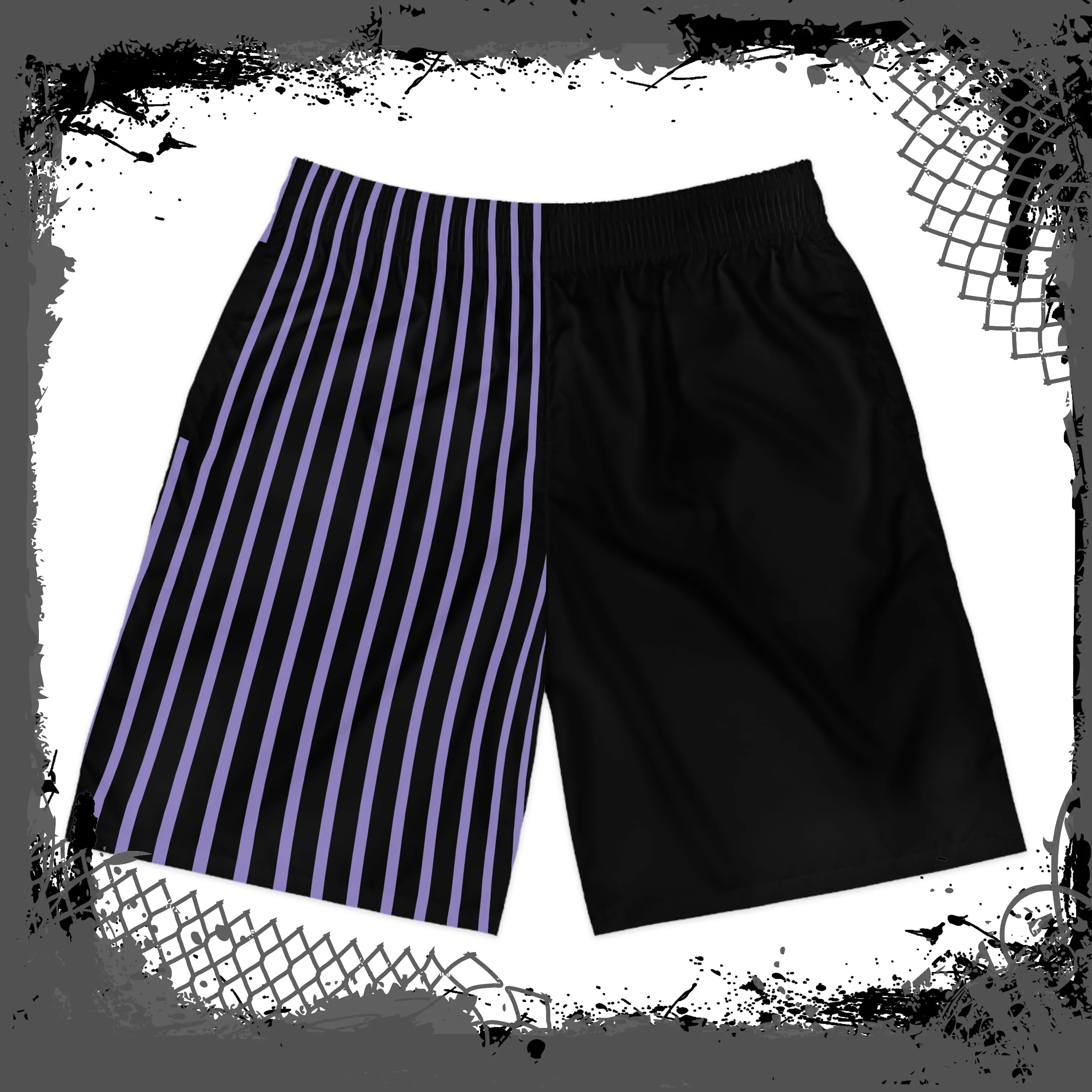BLK/LAV "Slick" Shorts