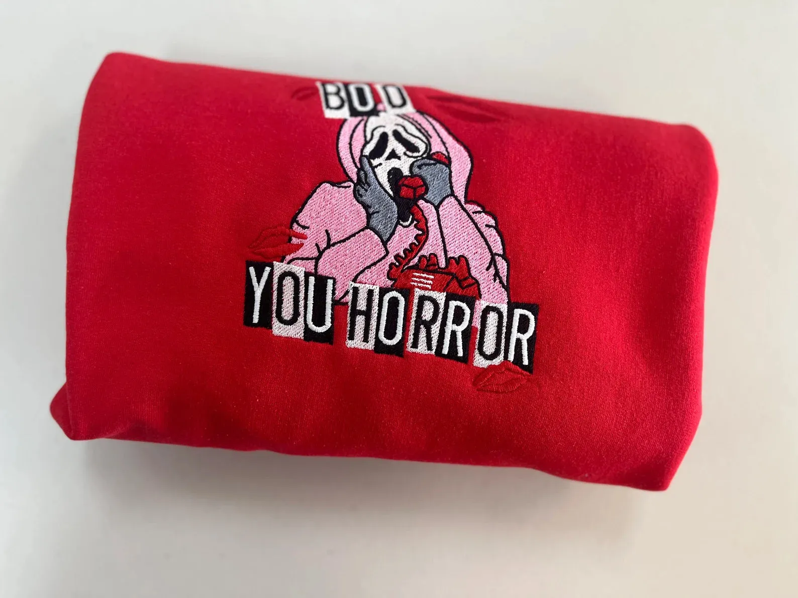Boo your Horror Halloween embroidered sweatshirts, Halloween crewneck, Horror shirts, embroidered sweatshirt