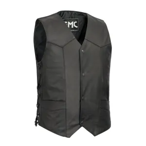 Carbine Men's Western Style Leather Motorcycle Vest - Extreme Biker Leather