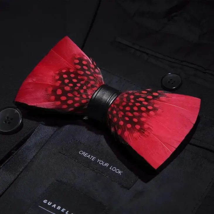 CAV-Feather Bow Tie Set w/ Pin