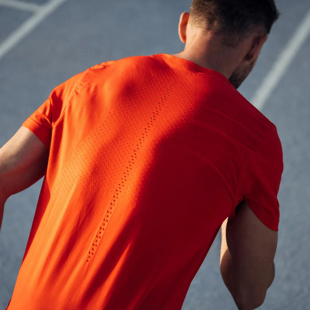 CEP | Run Ultralight Short Sleeve Shirt | Men's | Lava