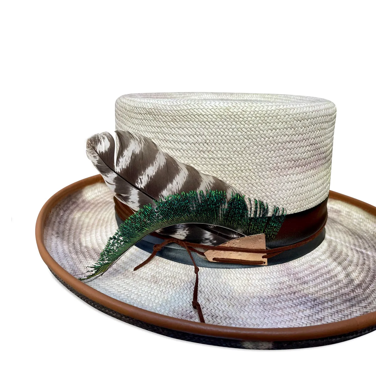 Cha Cha - Tye Dye Panama Straw Gambler style Hat
