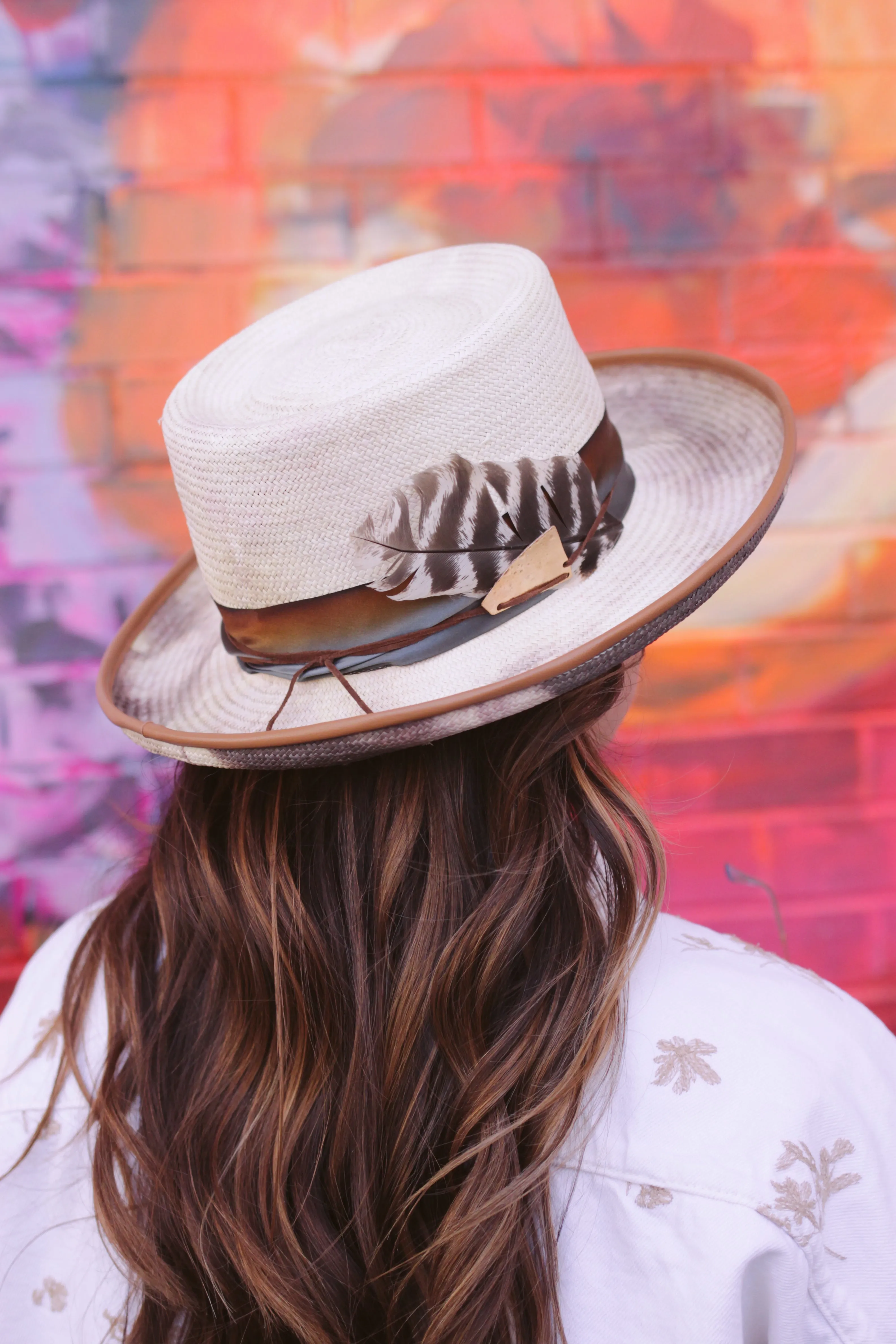 Cha Cha - Tye Dye Panama Straw Gambler style Hat