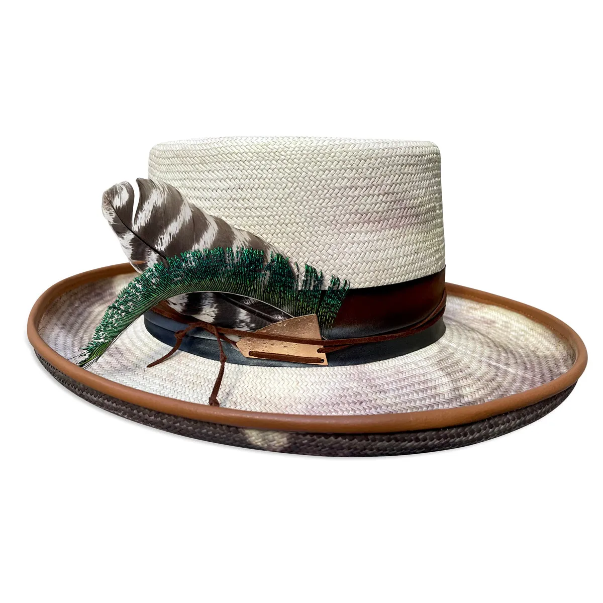 Cha Cha - Tye Dye Panama Straw Gambler style Hat