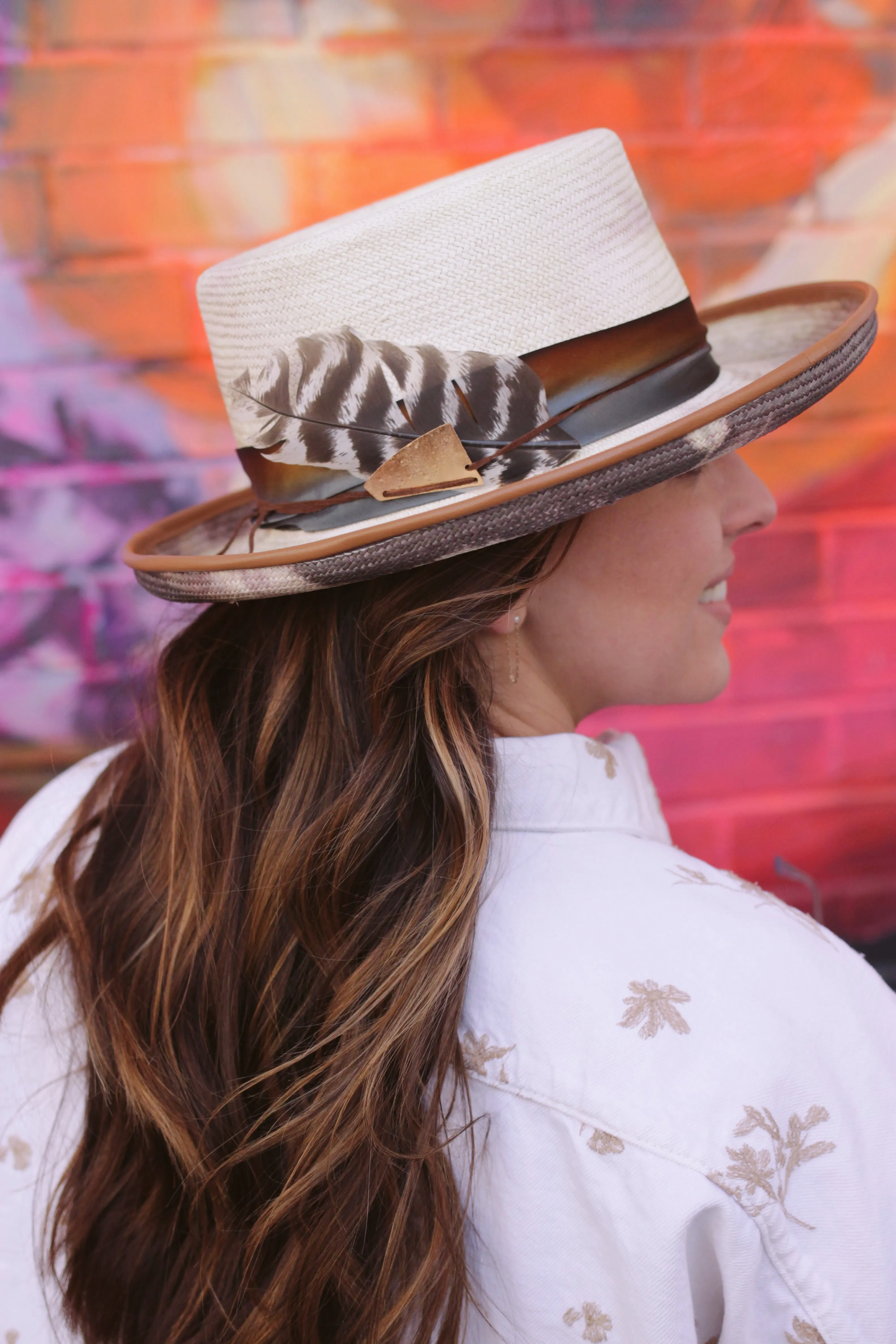 Cha Cha - Tye Dye Panama Straw Gambler style Hat