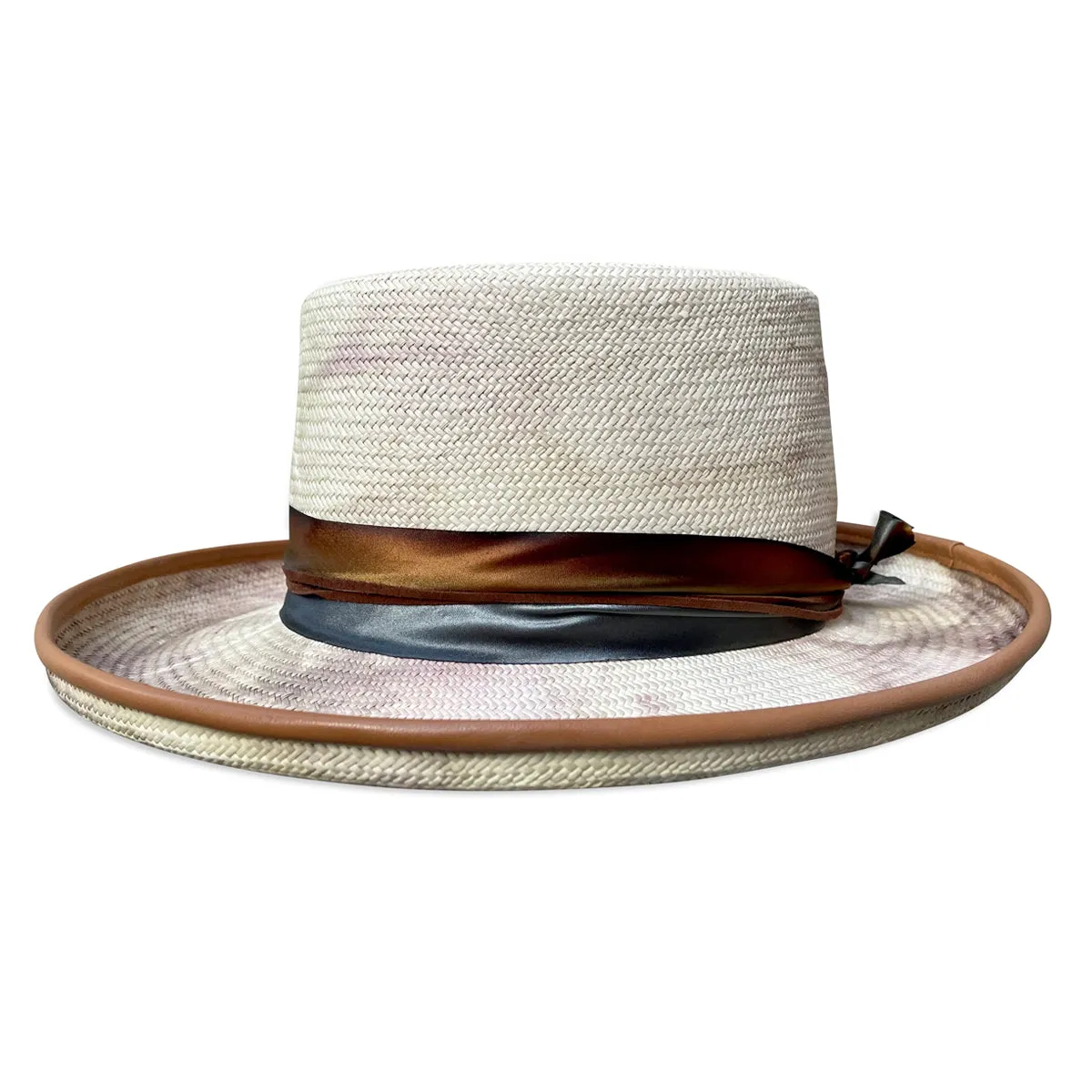 Cha Cha - Tye Dye Panama Straw Gambler style Hat