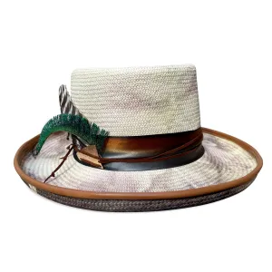 Cha Cha - Tye Dye Panama Straw Gambler style Hat