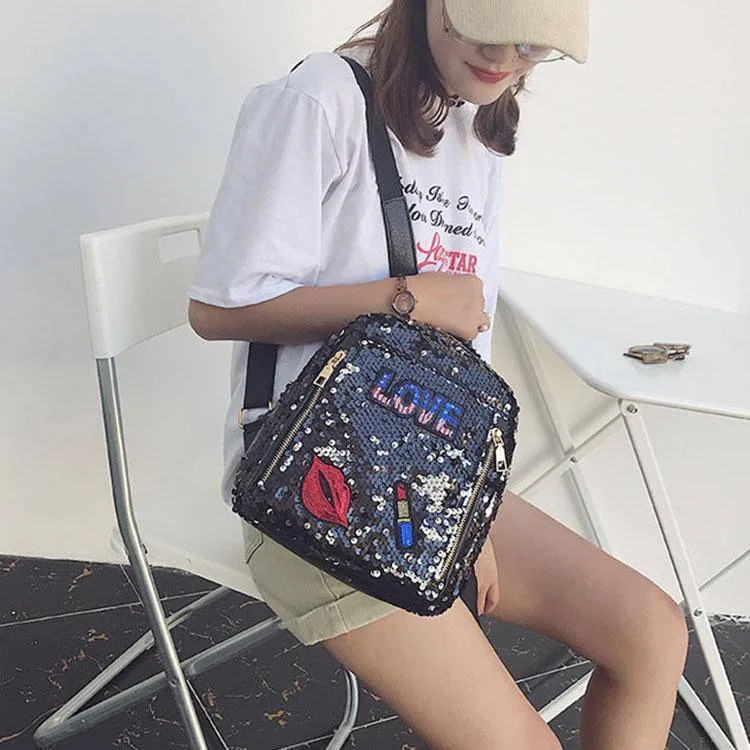 Charming  Festivals Color Changing Shinning Sequined Women Backpack