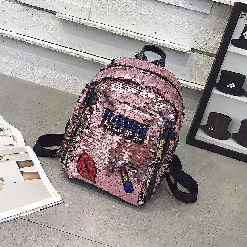 Charming  Festivals Color Changing Shinning Sequined Women Backpack