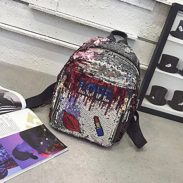 Charming  Festivals Color Changing Shinning Sequined Women Backpack